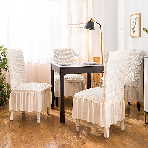 Hockerstuhlbezug Einfarbig Geprägt Polyester Überzüge Image