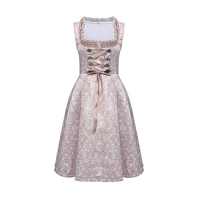 Karneval Oktoberfestbier Kostüm Kleid Dirndl Trachtenkleider Oktoberfest / Bier Bayerisch Wiesn Wiesn Damen Stoff im traditionellen Stil Kleid Schürze Image