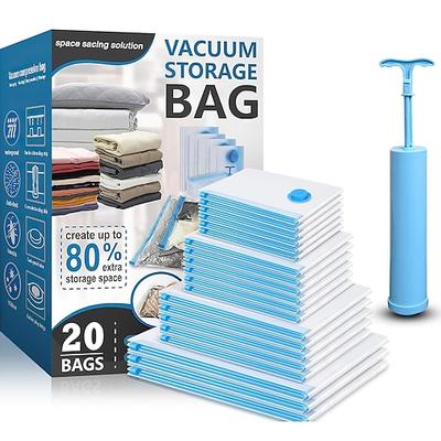 Reise-Vakuumbeutel mit Pumpverschluss, Beutel für Kleidung und Decken, platzsparende Aufbewahrung, Kompressionspackbeutel in Handgepäckgröße für Gepäck und Koffer Image