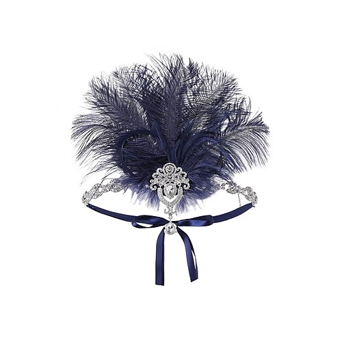 Der große Gatsby Flapper-Stirnband Der große Gatsby Feder Retro Funkelnder Glitzer Kostüm Damen Karneval Valentinstag Maskerade Party-Abendmode Maskerade Festival Erwachsene Kopfbedeckung Image