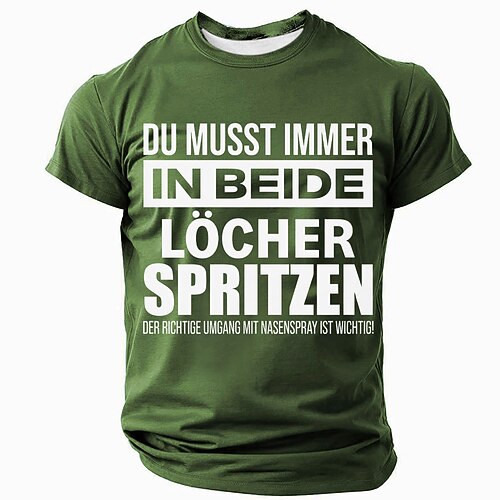 Lustiges Herren Deutsches Grafik T-Shirt mit Wortspielen Wortspielereien Doppeldeutiger Nasenspray Witz Design Kurzarm Image