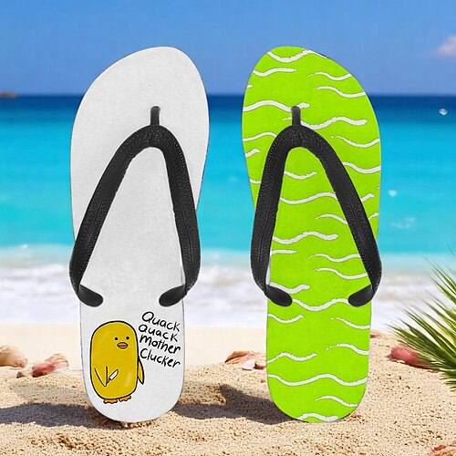 Flip-Flops mit Enten-Print für Herren – lustiger und lässiger Stil für Strandspaziergänge, Sommerpartys im Freien und zum Entspannen am Pool Image