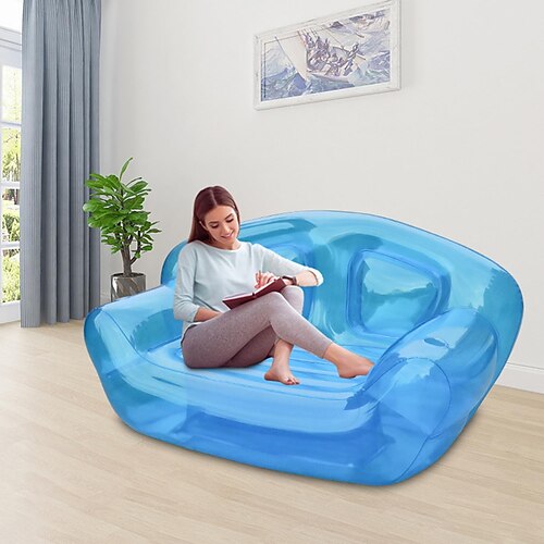 1 aufblasbares Sofa für 2 Personen zum Campen und Entspannen im Freien – tragbare Air-Lounge mit Pumpe, faltbare Campingmatratze, Loungebank für die Mittagspause, leicht und einfach zu tragen für Image