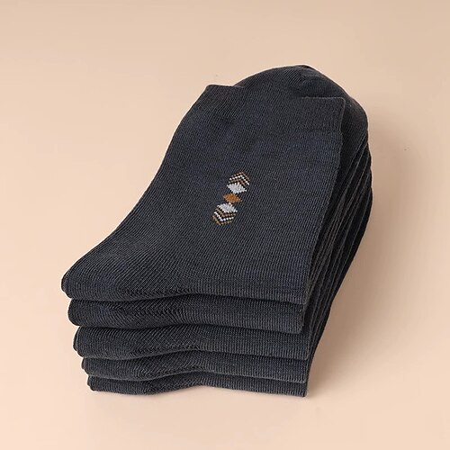 Herren 15 Paare Mehrfachpackungen Socken Laufsocken Freizeitsocken Schwarz Marineblau Farbe Einfach Urlaub Sport Outdoor Täglich Basic Mittel Frühling Herbst Mode Lässig Image