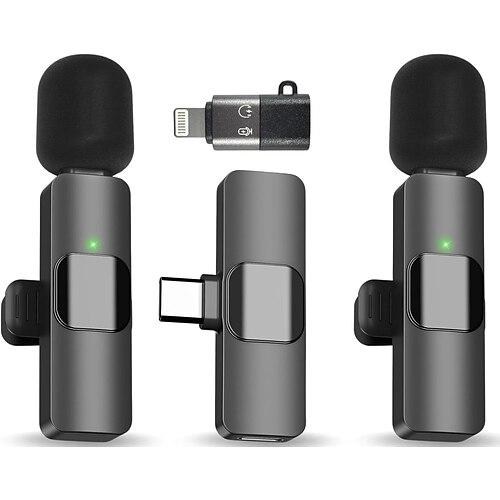 Kabelloses Lavaliermikrofon für iPhone und Android, USB-C-Minimikrofon mit Rauschunterdrückung, perfekt für Aufnahmen, Vlogging, YouTube, TikTok, Podcasts und Interviewvideos