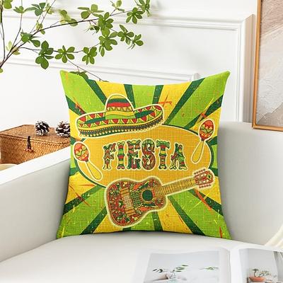 Cinco de Mayo Mexiko dekorative Wurfkissenbezüge 1 Stk. weicher quadratischer Sofakissenbezug für Schlafzimmer Wohnzimmer Sofa Stuhl Blumen Image