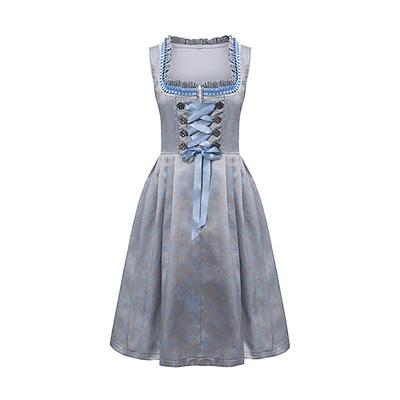 Karneval Oktoberfestbier Kostüm Kleid Dirndl Trachtenkleider Oktoberfest / Bier Bayerisch Wiesn Wiesn Damen Stoff im traditionellen Stil Kleid Schürze Image