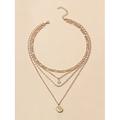 Mehrlagige Halskette mit Anhänger aus Gold und Silber mit Sonnen- und Münzanhängern, trendiger Bohème-Schmuck für Damen, perfekt für die Freizeit und Sommerausflüge