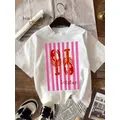 T-shirt stampate moda estiva da donna camicie casual a maniche corte T-shirt girocollo selvagge T-shirt comode e morbide elasticizzate