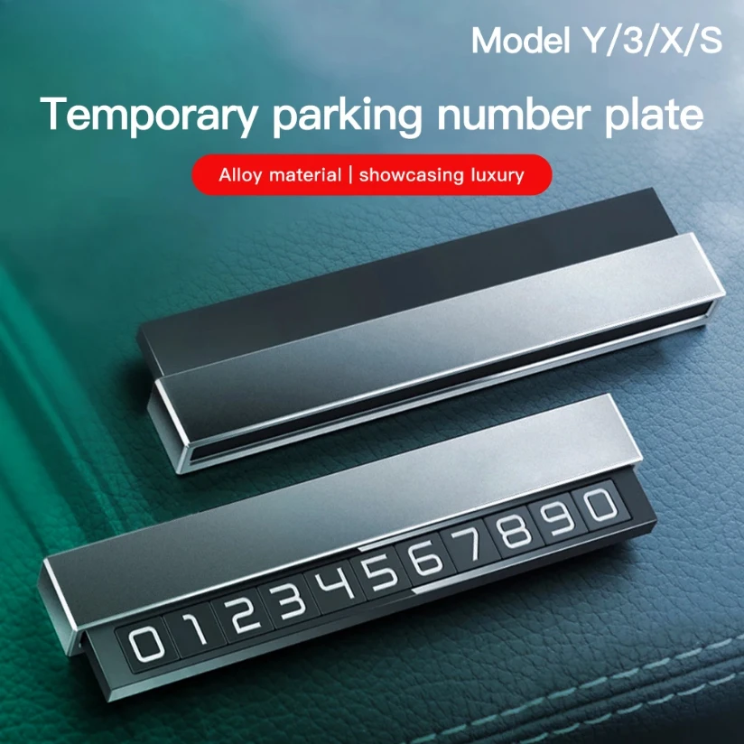 Carte de stationnement temporaire pour voiture, numéro de téléphone, support de téléphone lumineux, plaque d