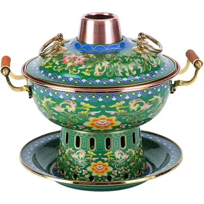 Chinese Hot Pot Traditional Chinese Copper Hot Vintage Shabu Charcoal Hotpot Cooker Soup Cookware