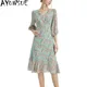 AYUNSUE 100% abito in seta di gelso per abbigliamento donna abiti eleganti da donna abito estivo moda mezza manica muslimexmuslimate 2024