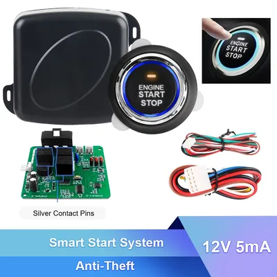 Keyless Entry System Engine System Push Button 12V Car Alarm System One Key Start Key Switch