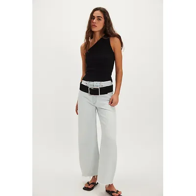 AGOLDE Low Curve Fray Jeans at Free People in Flourish, Size: 27