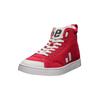 Sneaker ETHLETIC "Active Hi Cut", Gr. 45, rot (cranberry rot, just weiß), Obermaterial: 100% Baumwolle; Futter: 100% Baumwolle; Decksohle: 100% Baumwolle; Sohle: 100% Naturkautschuk, Schuhe, Fairtrade Produkt