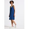 Sommerkleid STREET ONE, Damen, Gr. 38, EURO-Größen, blau (dodger blau), Stoff, 75% Viskose, 20% Polyester, 5% Elasthan, unifarben, casual, normal knielang, V-Ausschnitt, ohne Ärmel Bündchen, Kleider, soft und trageangenehm