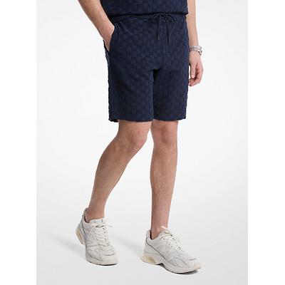Michael Kors Logo Jacquard Terry Shorts Blue M
