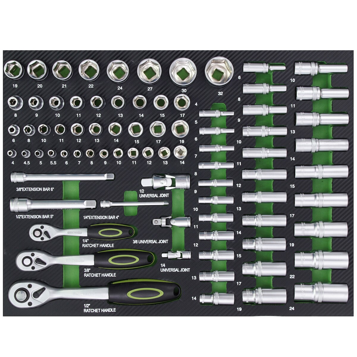 TRUTZHOLM Profi Werkstattwagen Einlage Steckschlüsselsatz 80 tlg. 515x395x40mm Image