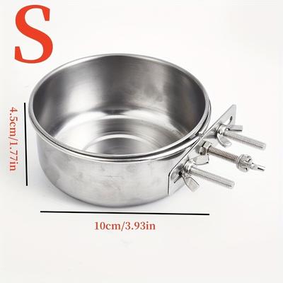 TEMU 1pc Pet Stainless Bowl, Hanging Cage Pet Dog Food Basin, Water Drinking Bowl, Pet Hanging Bowl Image