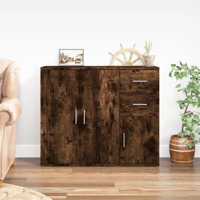 TEMU Sideboard Smoked Oak 91x29.5x75 Cm Wood Material Image