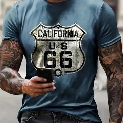 TEMU Men's Graphic T-shirt - Oversized Short Sleeve, 3d Print, Olive Green, Distressed Look, Casual Summer Tee For Men Image