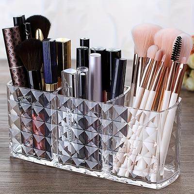 TEMU Acrylic Makeup Organizer Tray, Clear Cosmetic Storage Box For Eyebrow Pencils And Brushes, Portable Unscented Vanity Holder With No Installation Required Image