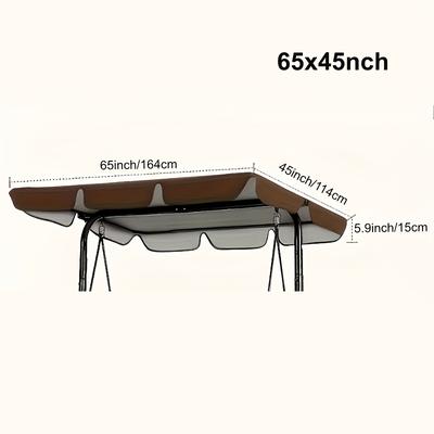 TEMU Heavy-duty Tear-resistant 3-seat Patio Hammock Sunshade Canopy - Durable Outdoor Fabric, No Metal Frame, Brown With White Trim For Backyard & Garden, Hammocks For Outside Image