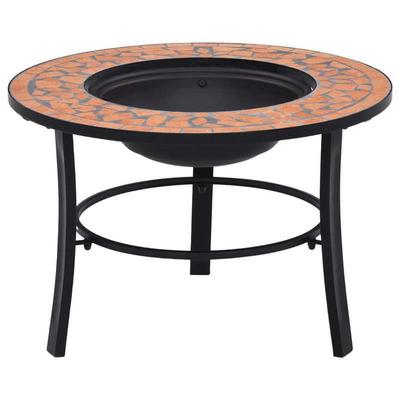 "TEMU 26.7" Terracotta Mosaic Fire Pit - Metal, No Power Needed - Garden & Patio , You Warm In The Evening" Image