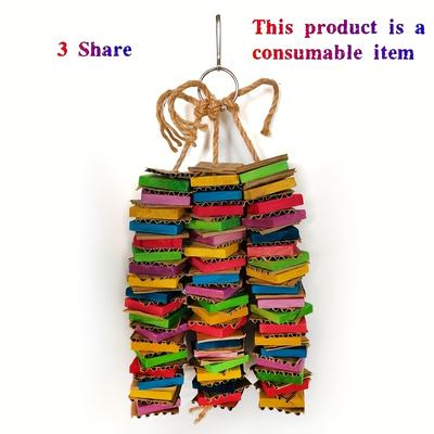 TEMU Parrot Cardboard Wooden Blocks Chew And Toys - Vent Birds' Dissatisfaction - The Best Birdcage Accessory! (the Product Is A Consumable) Image