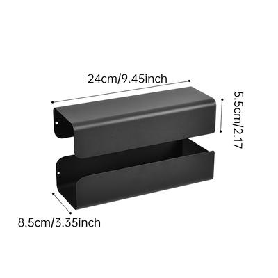 TEMU Black Adjustable Magnetic Paper Towel Holder, No Drill Metal Tissue Dispenser For Kitchen, Fridge & Bathroom - Storage Organizer For Wet Wipes & Disposable Gloves, Image