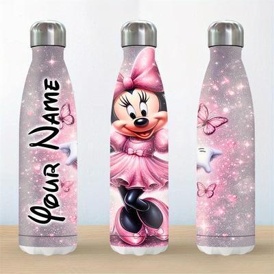 TEMU 1pc 18oz Water Cup, Name Customization Double Layer Insulation Stainless Steel Cartoon Pattern Outdoor Travel Camping Water Cup, Suitable For Home And Outdoor Travel Camping Use Image