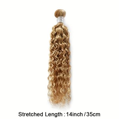TEMU Honey Blonde P27/613 Water Wave Bundles - Real Human Hair Highlight, Curly Texture, For Women, 10g Each, Blonde Water Wave Bundle Image