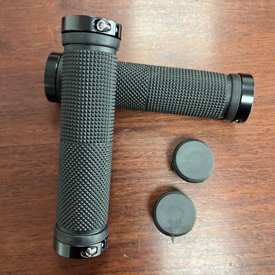 TEMU 1 Pair Rubber Bicycle Handlebar Anti-slip Mountain Bike Grips With Aluminum Alloy Non-slip Grip Image