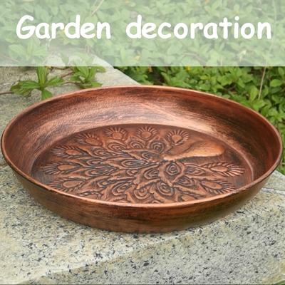 TEMU 1pc Upgraded Metal Bird Bath & Feeder With Peacock - Durable Outdoor Garden Decor, Attracts Birds With Easy-access , Bird Bath For Outside Image