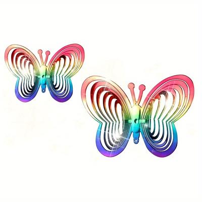 TEMU 1pc Vibrant Gradient Wind Chime - Colorful Plastic Garden Decor With , 15cm X 21.2cm, Bird Repellent For Outdoor Spaces, Outdoor Decoration | Vibrant | Outdoor Decor, Decor Image