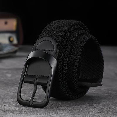 TEMU Flagia Unisex Braided Elastic Belt | High-quality With Alloy | Adjustable No-hole Design | Breathable & Comfortable For Golf, Jeans, Casual & Business Wear | Versatile Gift For Image