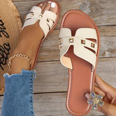 TEMU Fashionable And Versatile Women's Slip-on Sandals, Wearing Outside While Swimming, Casual Beach Flip-flops. Image