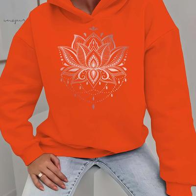 TEMU Letter Print Drawstring Hoodie, Casual Long Sleeve Hooded Sweatshirt, Women's Clothing Image