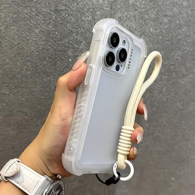 TEMU 3-in-1 Military-grade Shockproof Phone Case With Wrist Strap For Iphone 16, 15, 14 Pro Max, 16 Plus, And 13 Featuring Air Cushion Tpu Bumper And Hard Pc Back Cover. Image