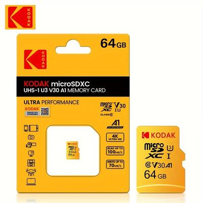 TEMU Kodak Micro Card U3 Class 10, Tf Memory Card, 32gb/64gb/128gb/256gb, /s Transfer Speed, Reliable Performance For Smartphones & Tablets, Multimedia Storage | | Memory Image