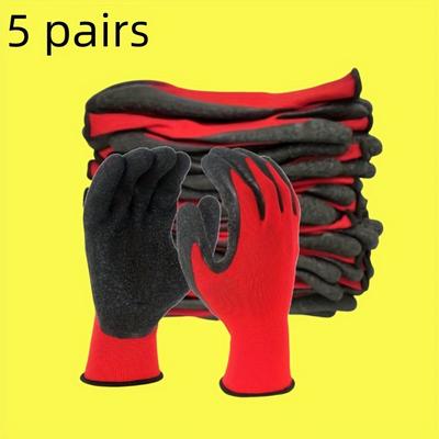 TEMU Gloves Suitable For Lifting Heavy Objects And Gardening Pruning, 5 Pairs Breathable With , Non-slip Wear-resistant Image