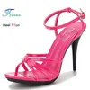 Sexy Schmale Band Schnalle Peep Toe Sandalen Mode Frauen Schuhe 10 CM Dünne High Heel Plus Größe 43