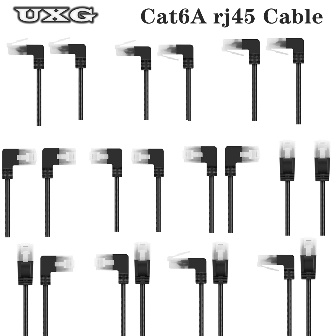 Superfeines Cat6a RJ45 90-Grad-Winkel-Ethernet-Kabel, 2,8 mm schlankes Patchkabel, LAN-Kabel, UTP RJ 45, für Patchpanel-Schalter, flexibel Image