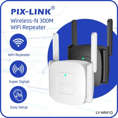 PIX-LINK WR41Q 300 Mbit/s Wi-Fi Range Extender Signalverstärker – WLAN-Signalverstärker Drahtloser Netzwerkverstärker für das Home Office