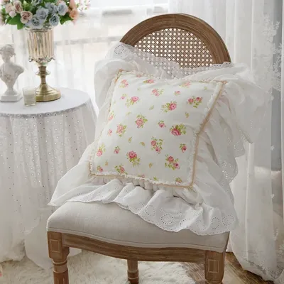 Romantische Kissen Dekor Home Designer Spitze Rüschen Kissenbezug Stuhl Kissen Wurf Kissen Sofa Image
