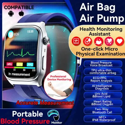 2025 für Huawei Luftpumpe Airbag EKG + PPG Smart Uhren Männer Frauen Blutdruck Lipid Herzfrequenz Image