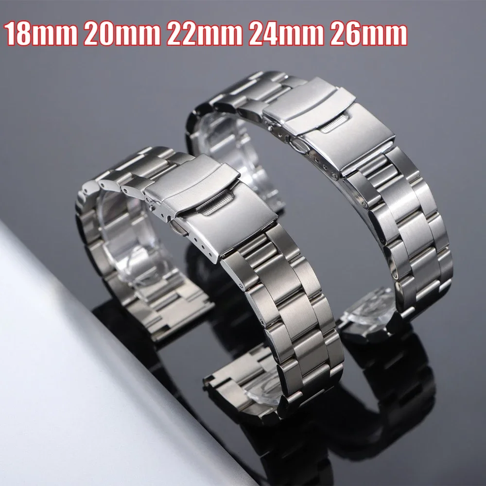 18mm 20mm 22mm 24mm 26mm massive Edelstahlbänder Schnellverschluss-Uhrenarmband für Seiko SKX007 SKX009 Herren- und Damen-Uhrenarmband Image