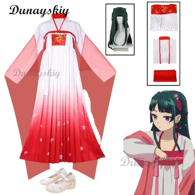 Anime The Apothecary Diaries Maomao Rotes langes Kleid Cosplay Kostüm Kusuriya No Hitorigoto Staffel Image