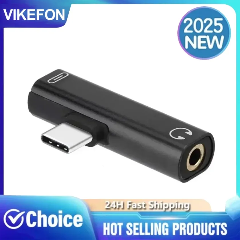VIKEFON USB C auf 3,5 mm Klinke Kopfhörer Audio Adapter Ladekonverter 3.0 auf Typ C OTG für MacBookPro Nicht unterstützt für Sumsang Image