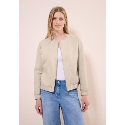 Blouson CECIL, Damen, Gr. XS (36), lila (pearl beige), Web, Obermaterial: 56% Baumwolle, 44% Polyester; Futter: 100% Polyester, unifarben, casual, normal normal, Rundhals, Langarm elastischer Bund, Jacken, mit Elastiksaum Image